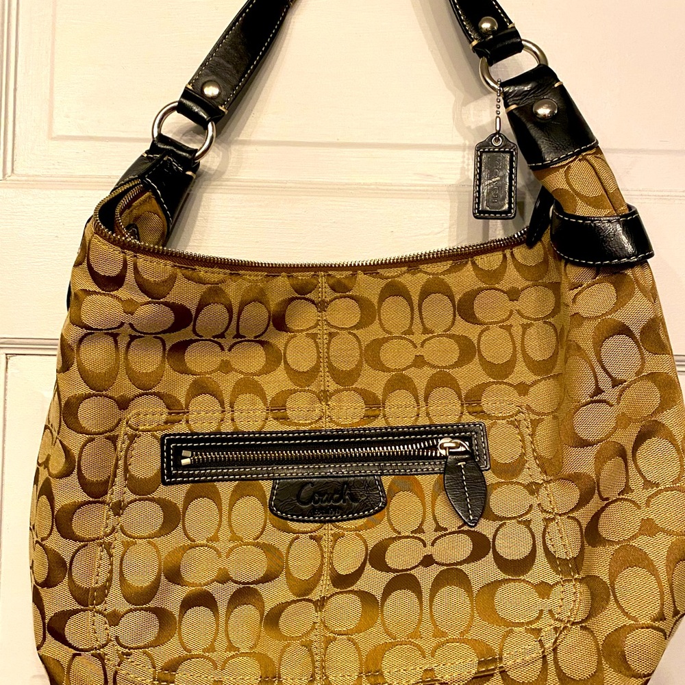 Large Coach signature print shoulder bag